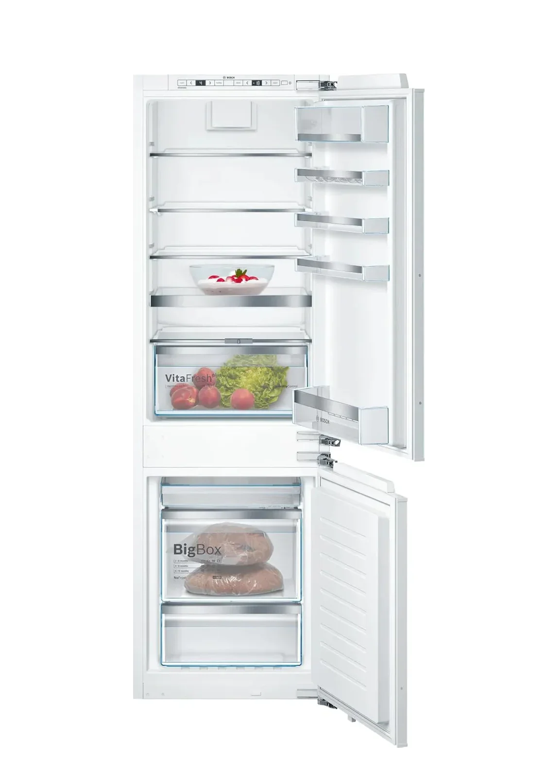 Bosch Series 6 Built-in Combi Digital Refrigerator - White - KIN86AF3M8
