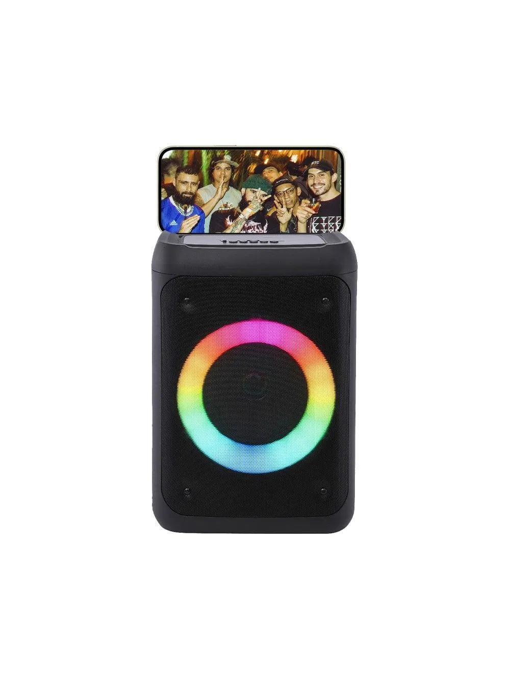 <tc>مكبر صوت محمول قابل لإعادة الشحن من إي ترين LED Cube بقوة 10 وات - أسود</tc>