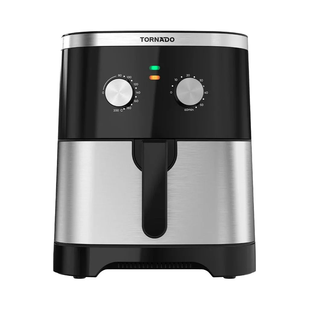Tornado Air Fryer 1800W 8Liter Manual Control - Stainless x Black - TFE-A1808MS1A