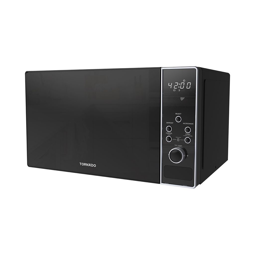 Tornado Microwave Solo 25Liter 900W 8 Menus - Black - TMDS-25EL-BKS