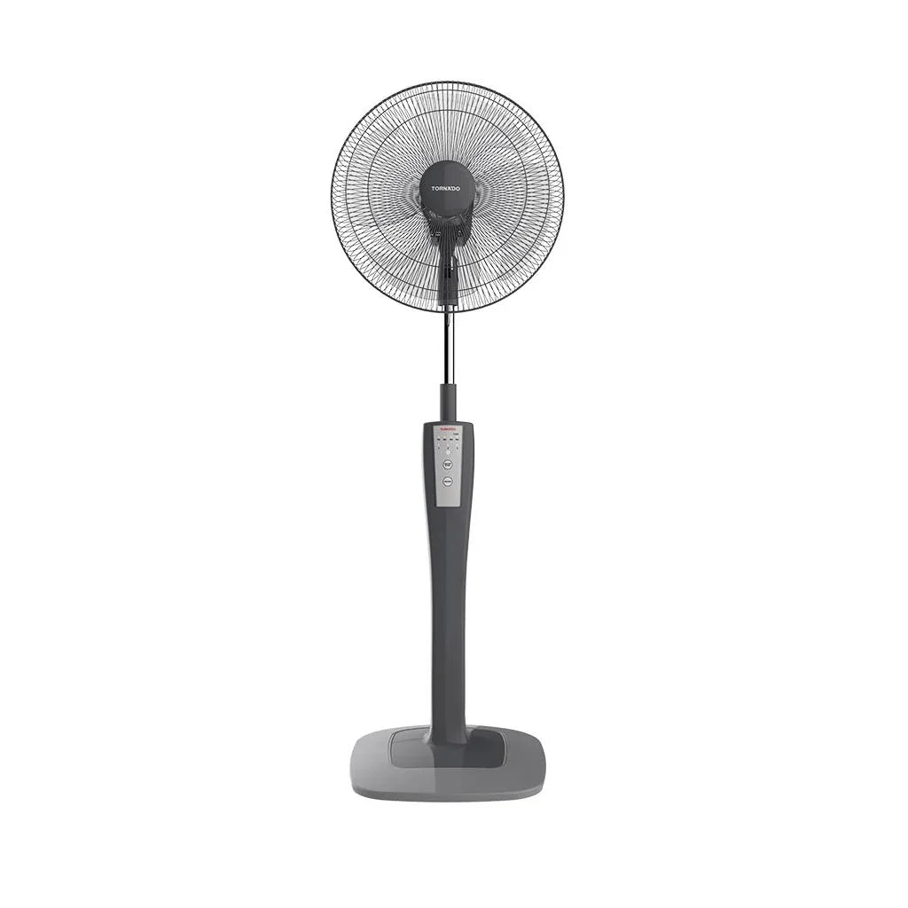 Tornado Stand Fan 16" 4 Blades With Remote - Grey - TSF-75G