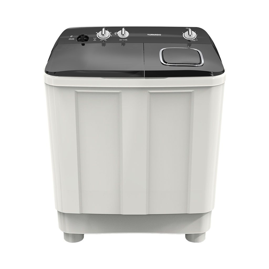 Tornado Washing Machine Half Auto 12KG - White x Black - TMH-HS12C(WK)