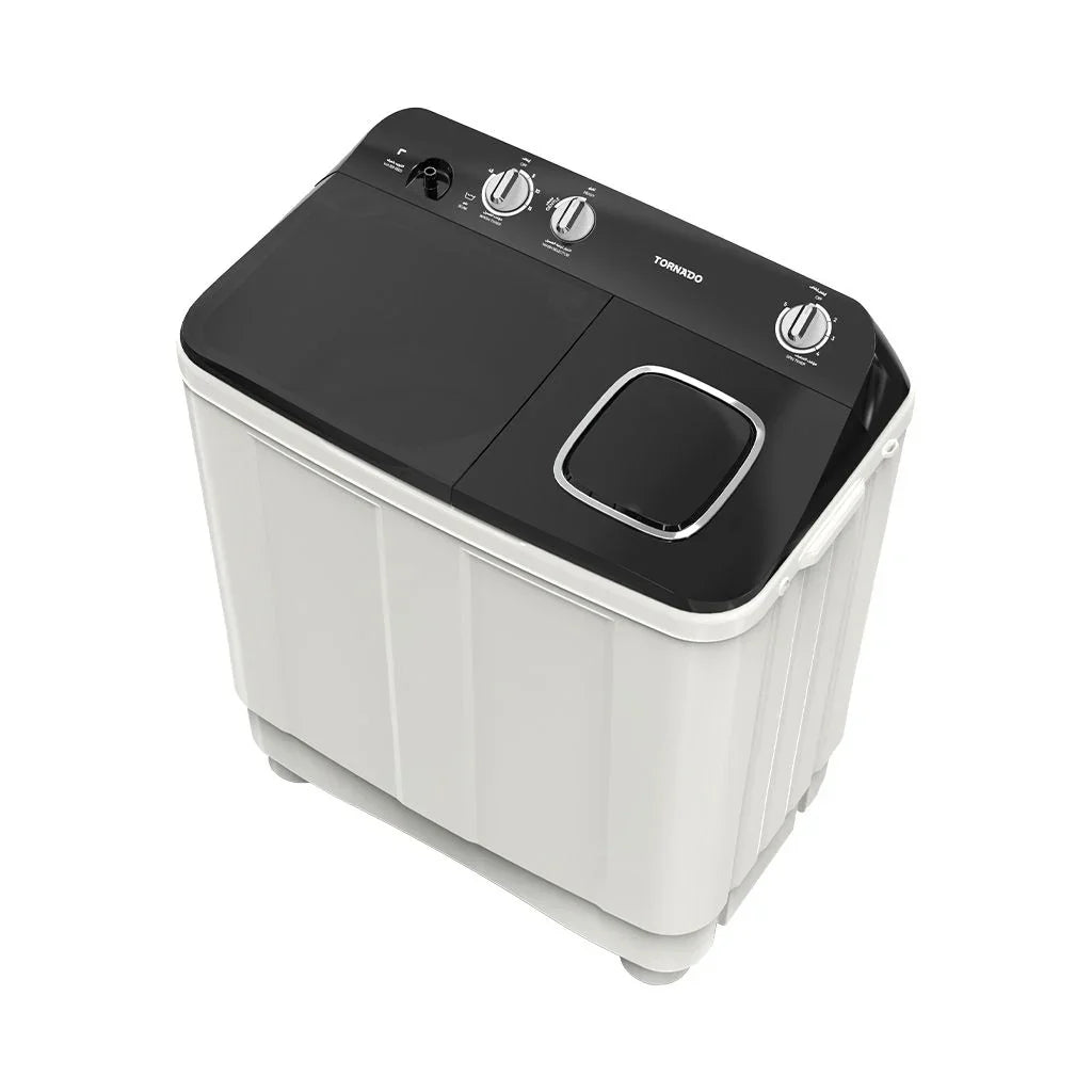 Tornado Washing Machine Half Auto 12KG - White x Black - TMH-HS12C(WK)