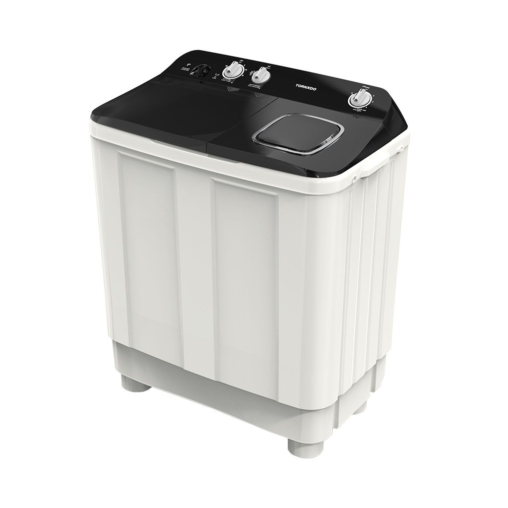 Tornado Washing Machine Half Auto 12KG - White x Black - TMH-HS12C(WK)