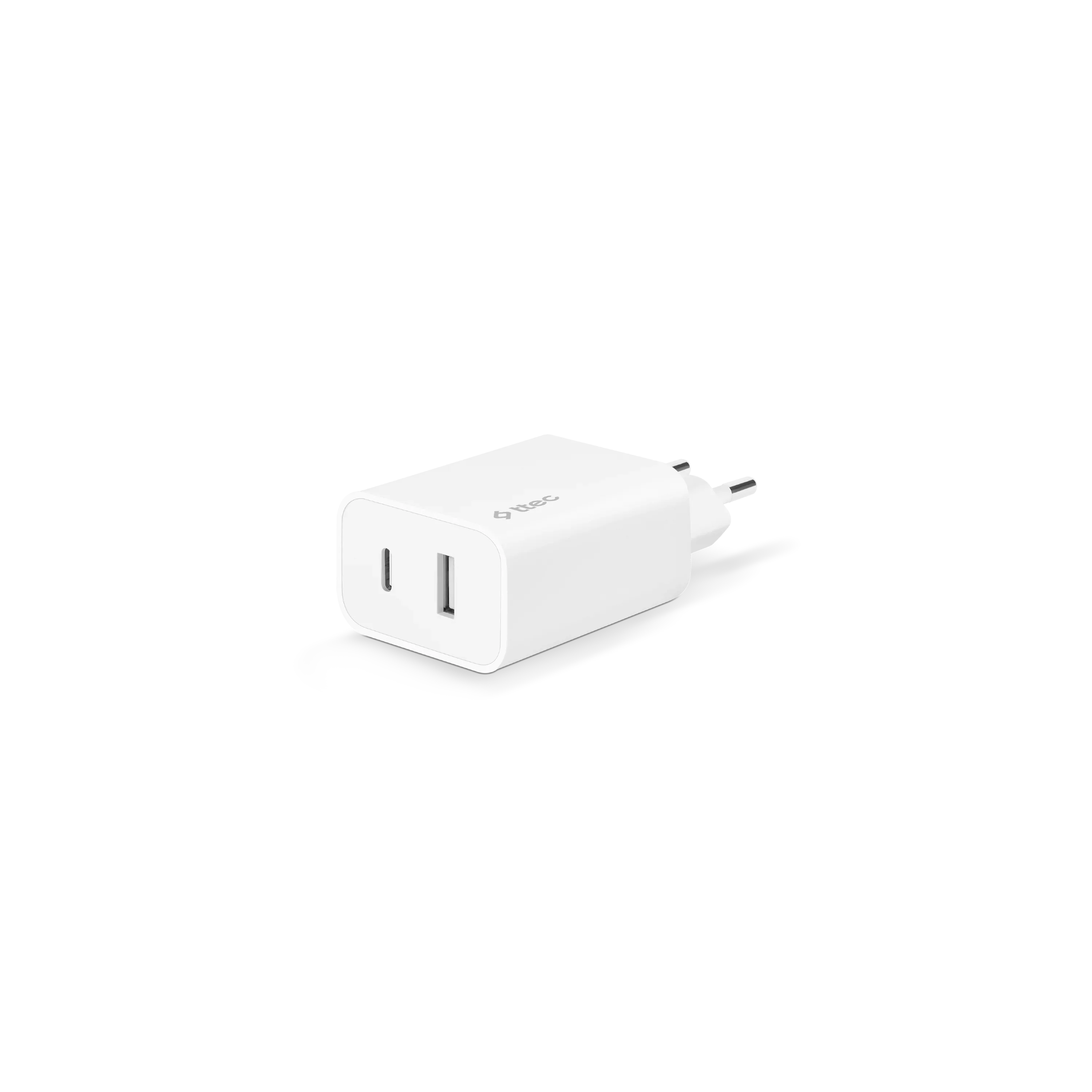 ttec SmartCharger™ Duo PD USB C/A 32W Travel Charger - White