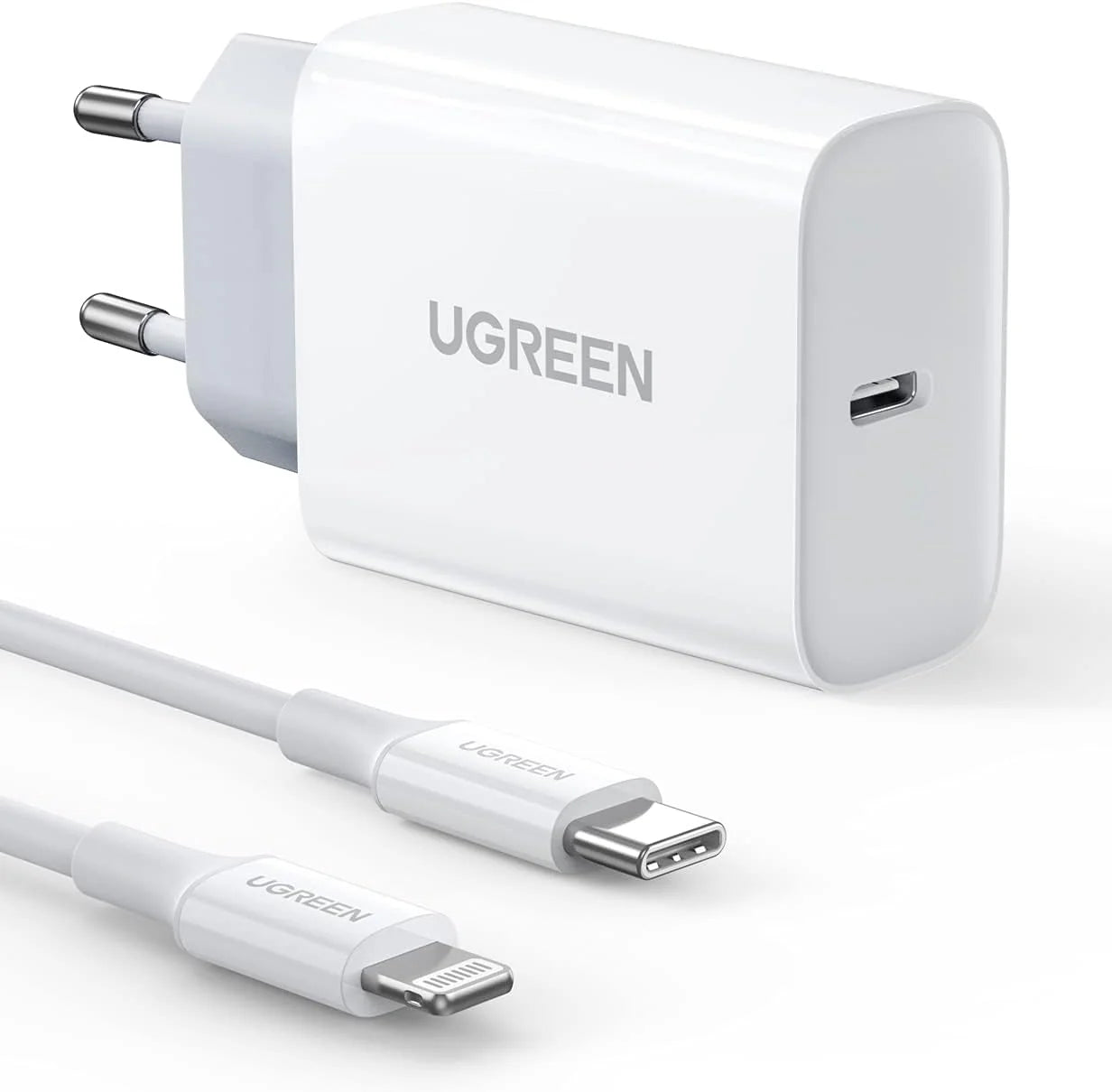 <tc>شاحن حائط سريع يوجرين 20 وات USB-C PD للاتحاد الأوروبي - أبيض</tc>
