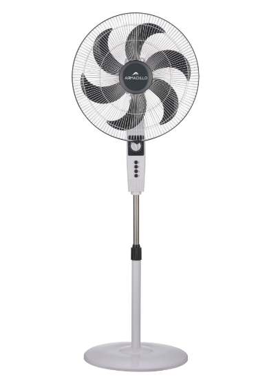 Armadillo Stand Fan 18" 70 Watt - White & Black