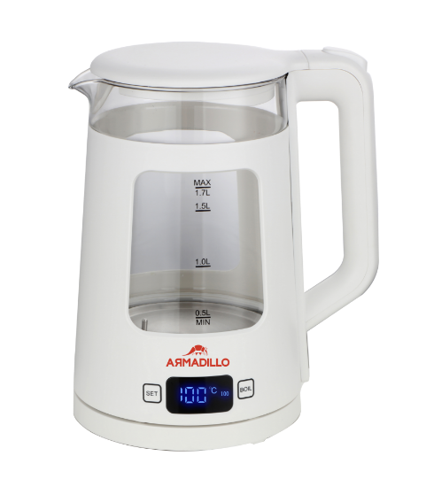 Armadillo Glass Kettle Digital 1.7L (1850-2200W) White