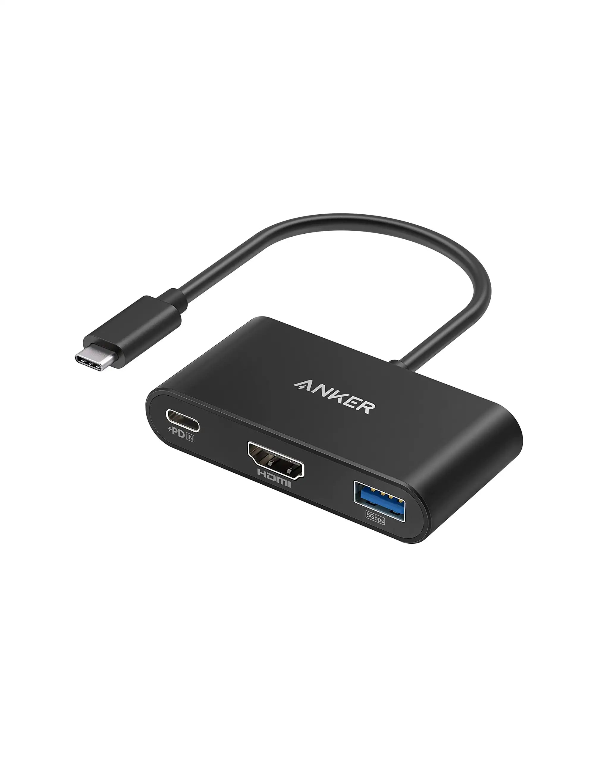 <tc>موزع Anker PowerExpand ٣ في ١ USB-C PD متعدد الوظائف مع محول 4K HDMI 100W PD - أسود</tc>