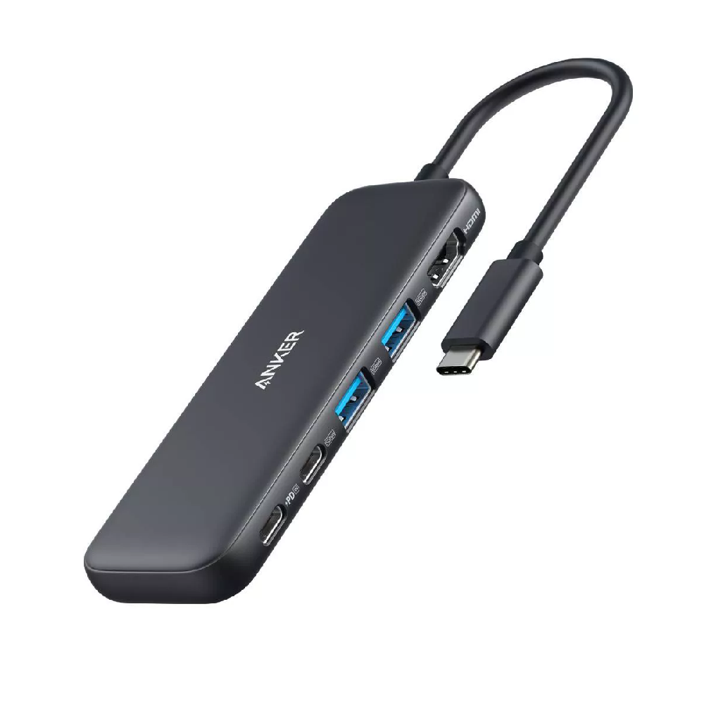 <tc>موزع USB-C 5 في 1 من Anker 332 مع موصل USB-C بدقة 4K وشاحن طاقة بقوة 100 وات - أسود</tc>