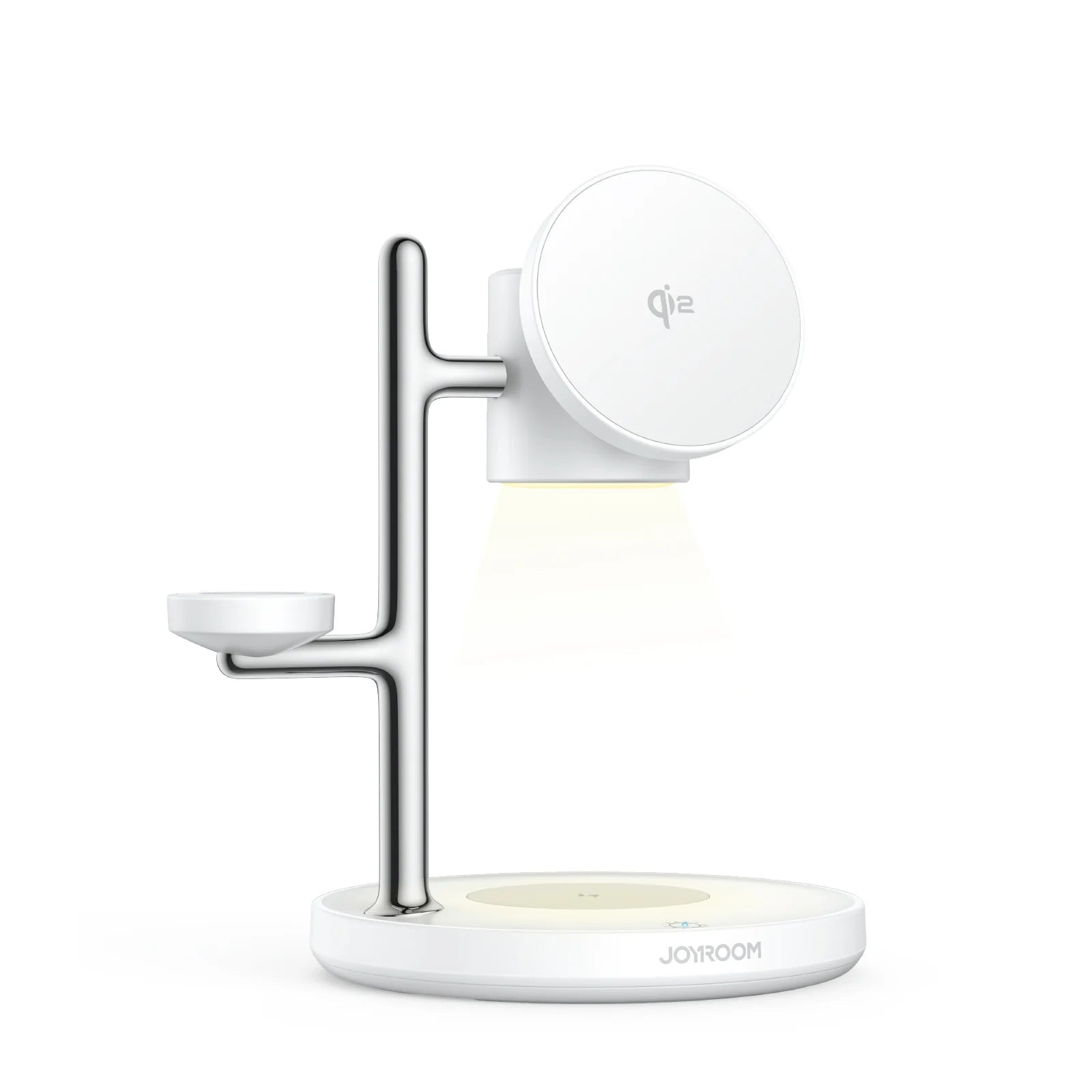 JOYROOM JR-W23 Qi2 4-in-1 desktop charger with built-in inductive night light - White