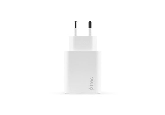 ttec SmartCharger™ Duo PD USB C/A 32W Travel Charger - White