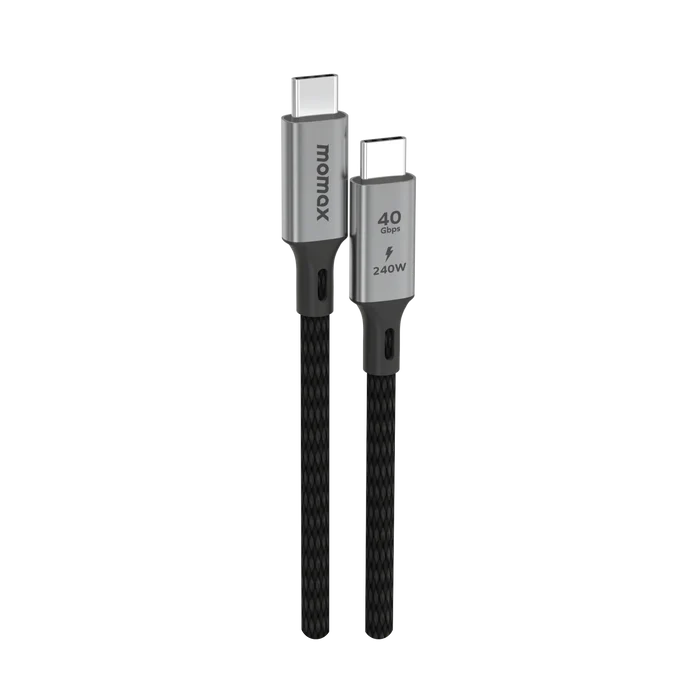 Momax Elite USB 4.0 USB-C to USB-C Braided Cable 240W 1m - Black