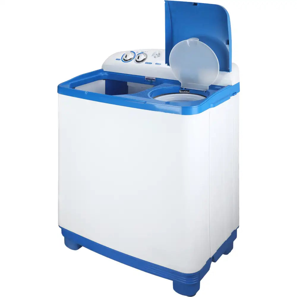 Kiriazi K2TW7 Half Automatic Top Load Washing Washer, 7 kg, 2 Tubs, with Pump - White Blue