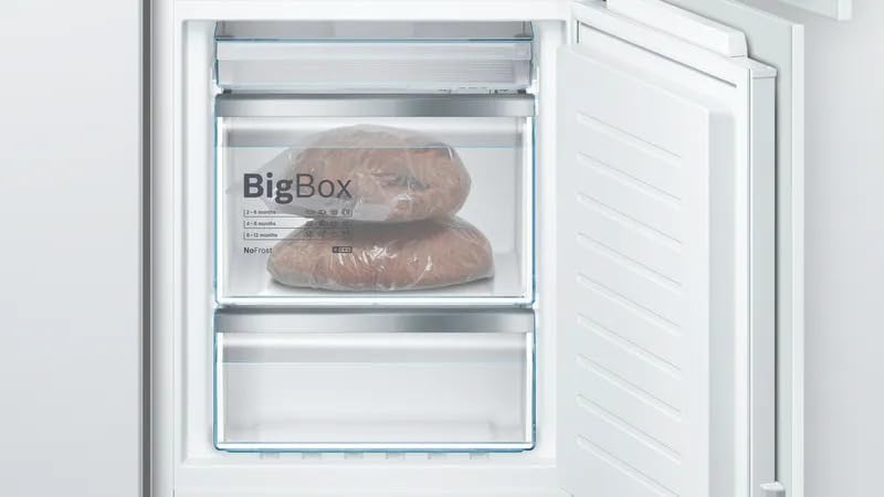 Bosch Series 6 Built-in Combi Digital Refrigerator - White - KIN86AF3M8