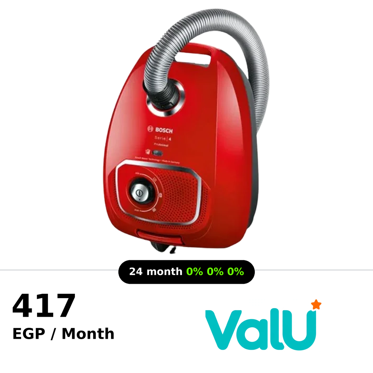 Bosch Series 4 Bagged vacuum cleaner ProAnimal, bagless - 4LBGBS4PET1 - Red