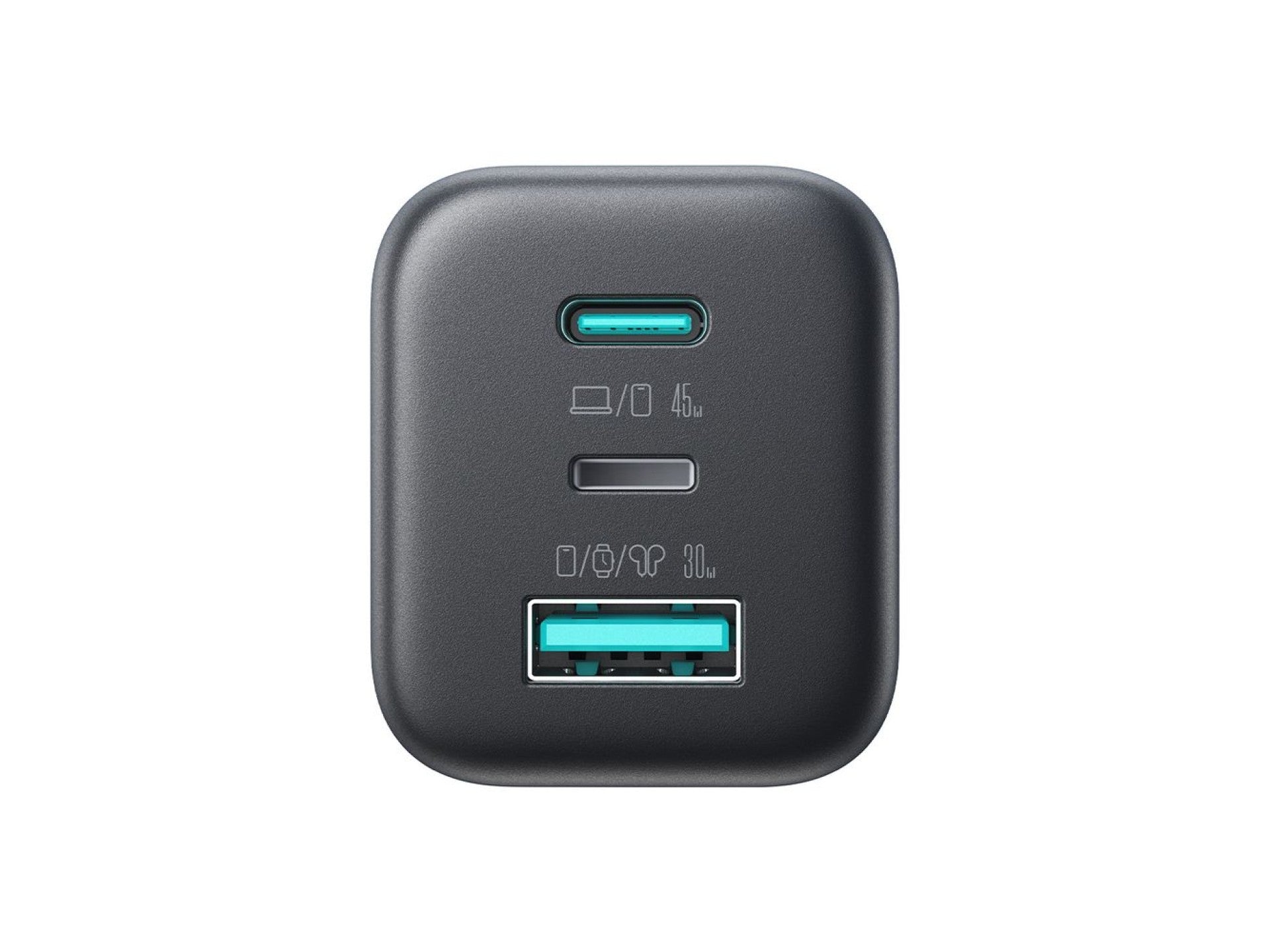 JOYROOM JR-TO1 GaN 45 USB-C Lightning USB-A Wall Charger - Black