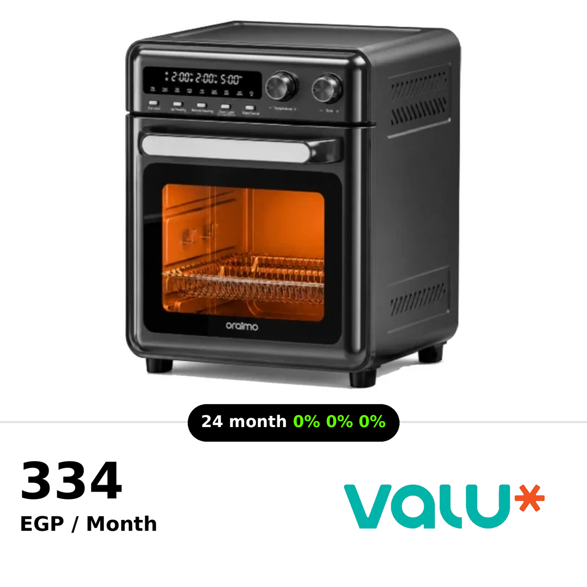 Oraimo Bake And Fry AnyTime 8-In-One Wonder BakeAir Pro - OAO-561A - Black