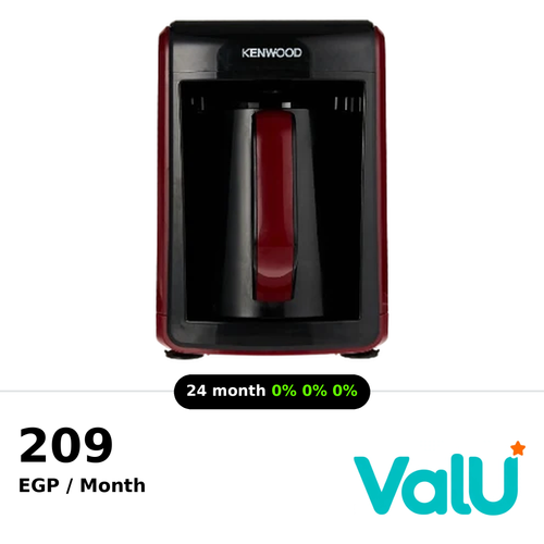 Kenwood Turkish Coffee Maker, 500ml Capacity, 535W - Black/Red - CTP10.000BR