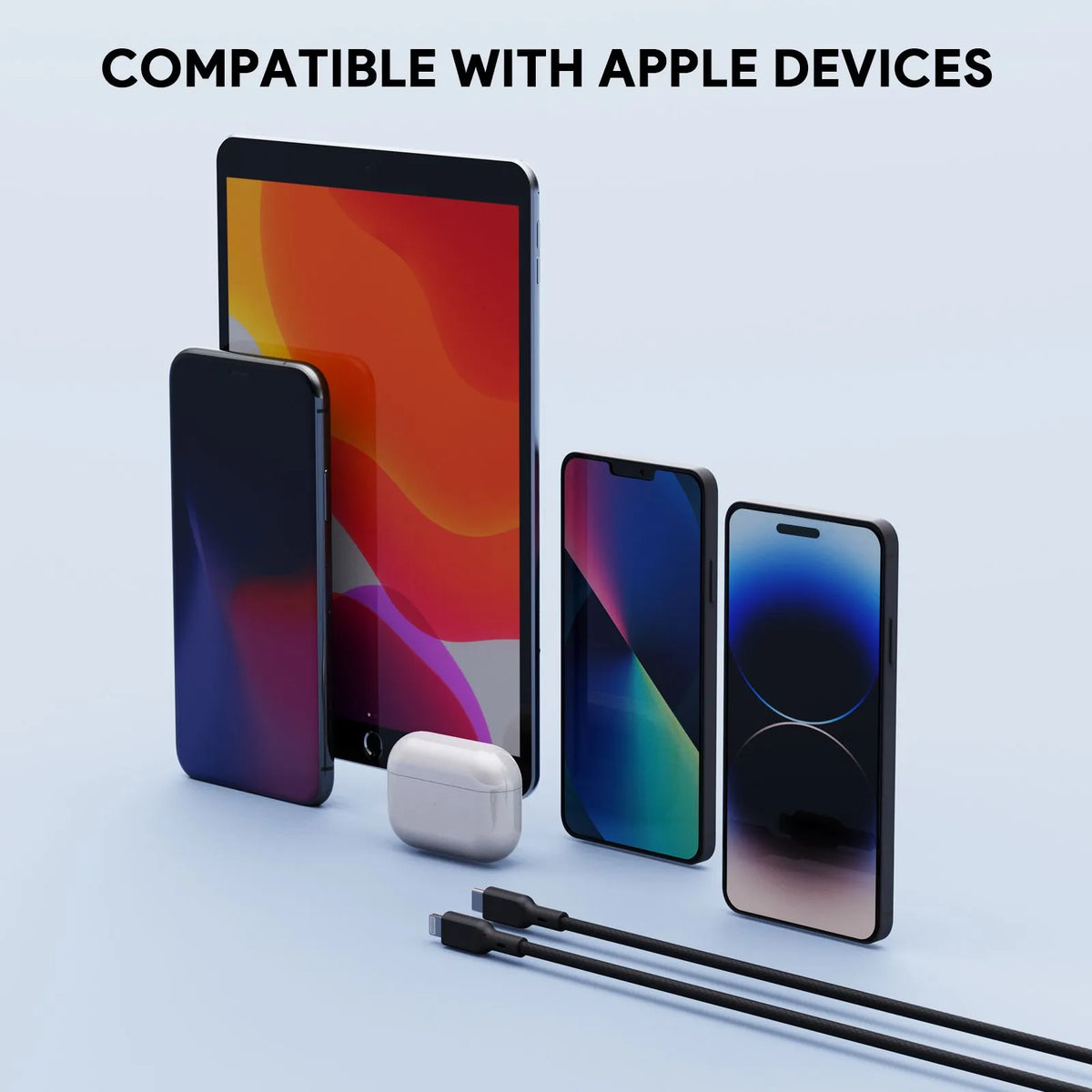 AUKEY Circlet CL USB-C to Lightning Cable, 1.8 Meter, Black - CB-NCL2-BK