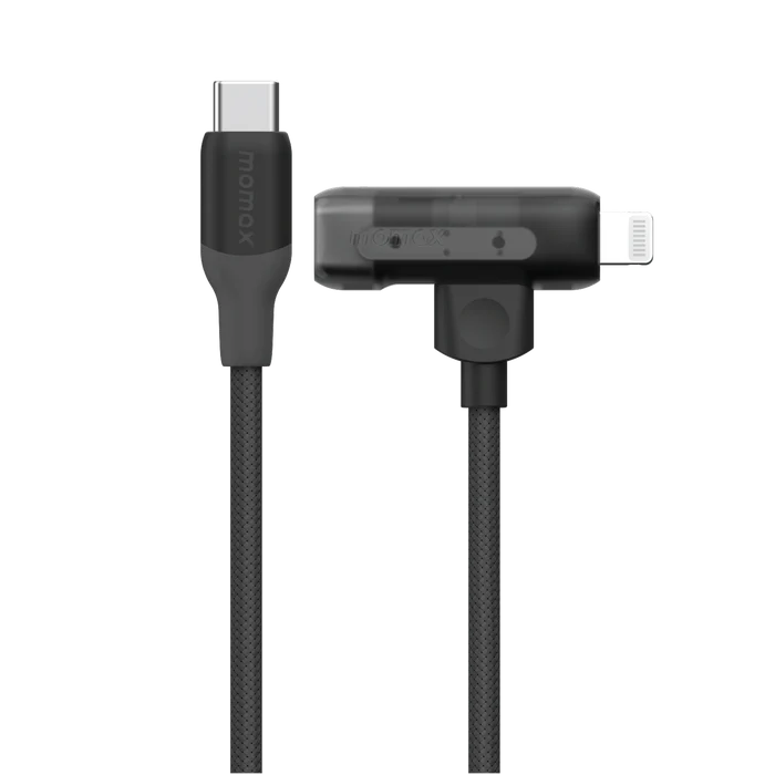 Momax 1-Link Flow Duo USB-C to USB-C & Lightning Braided Cable 60W 1.5m