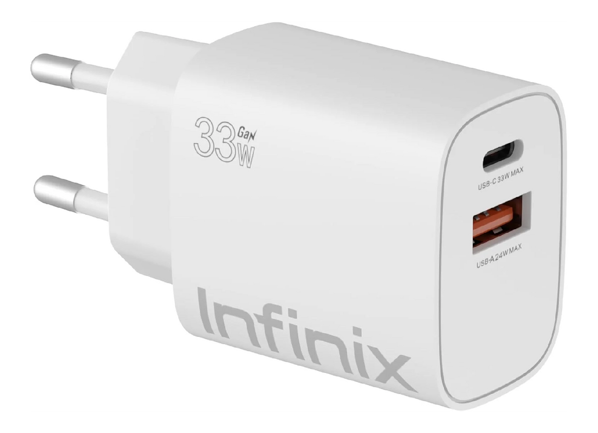 Infinix Wall Charger 33W Tow ports - White | XC33EU