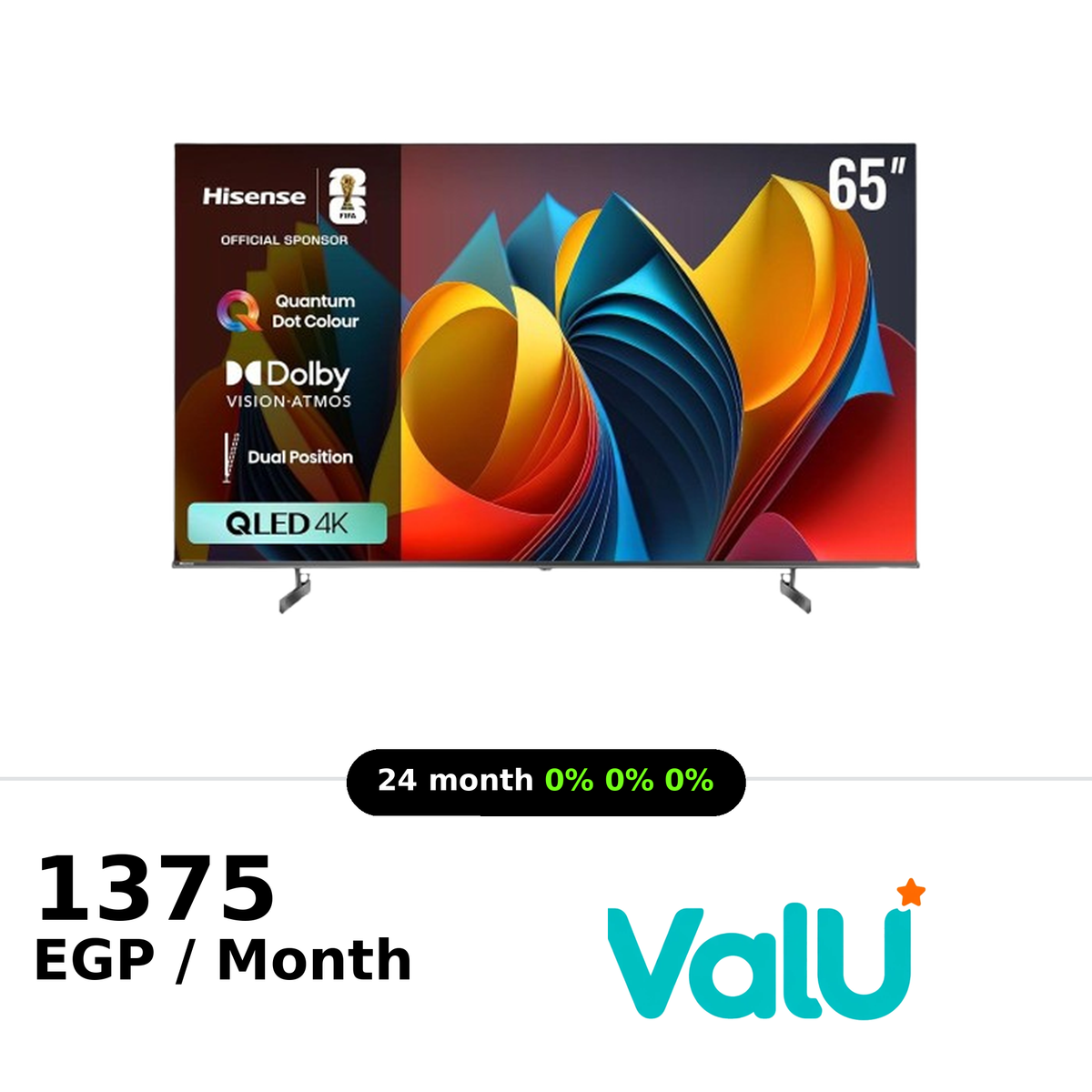 <tc>تلفزيون هايسنس الذكي 65 بوصة QLED 4K بتردد 60Hz – موديل 65Q6N</tc>