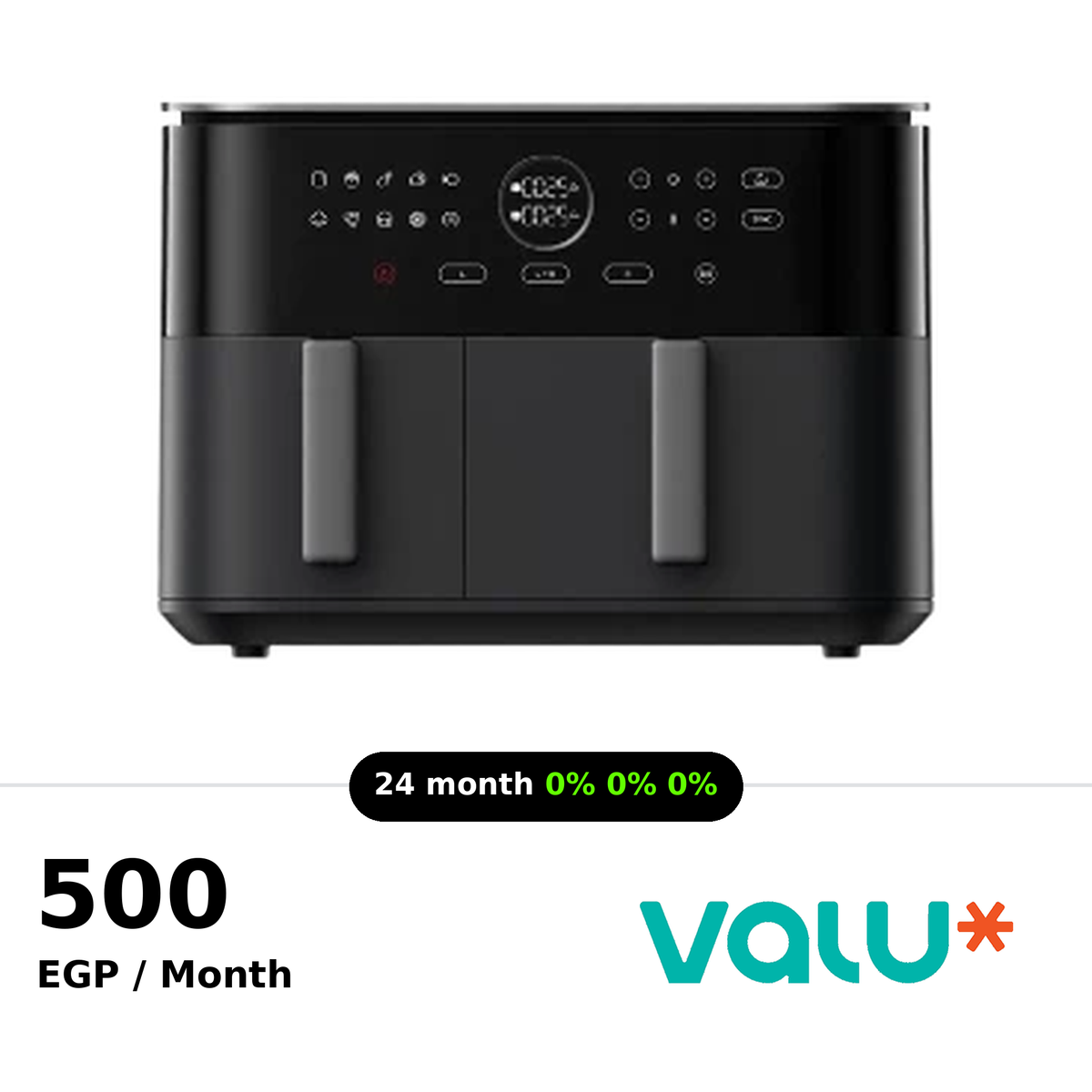 Xiaomi Dual Zone Air Fryer 10L - Black - XI606HA27P27PNAFAMZ