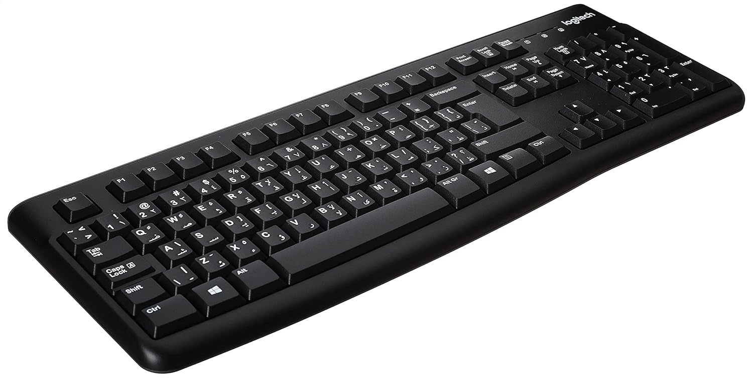 Logitech K120 Corded Keyboard - BLACK - USB - ARA