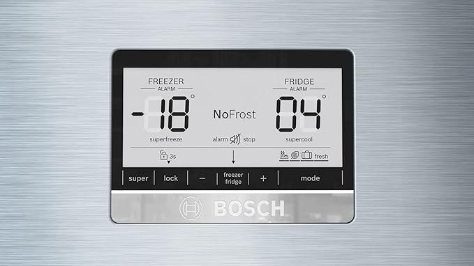 Bosch Series 6, free-standing fridge-freezer with freezer at top, 186 x 86 cm, inox-easy clean KDN86AI3E9