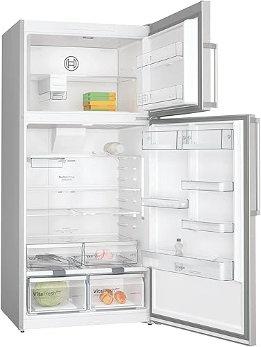 Bosch Series 6, free-standing fridge-freezer with freezer at top, 186 x 86 cm, inox-easy clean KDN86AI3E9