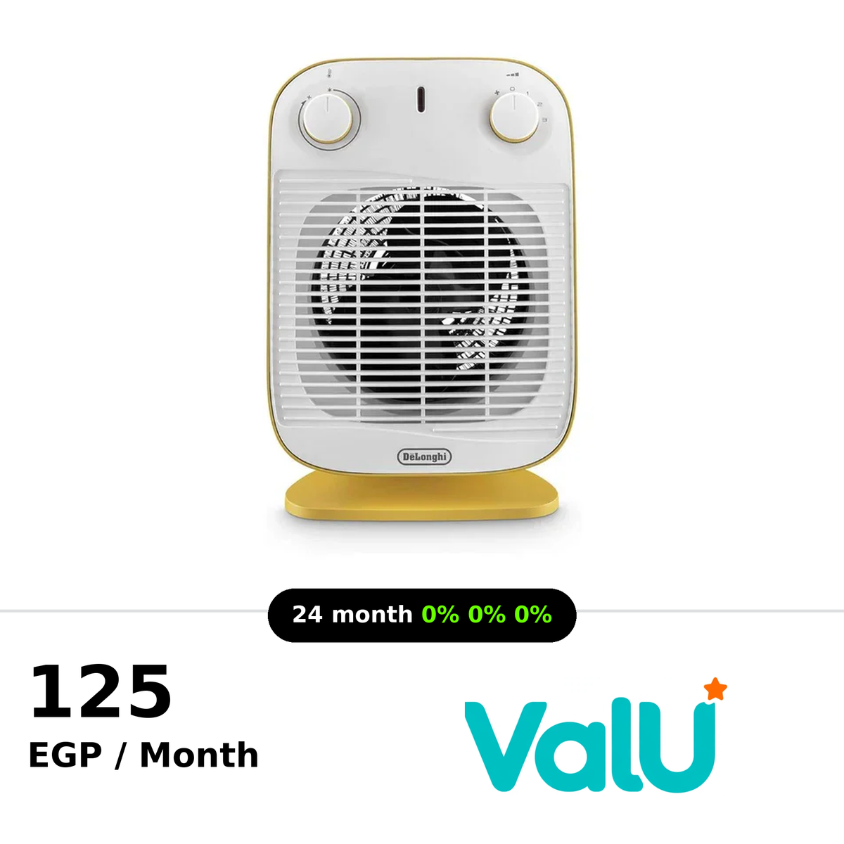 Delonghi Fan Heater 2000W Easily Manage Power Settings and Temperature - HFS50B20
