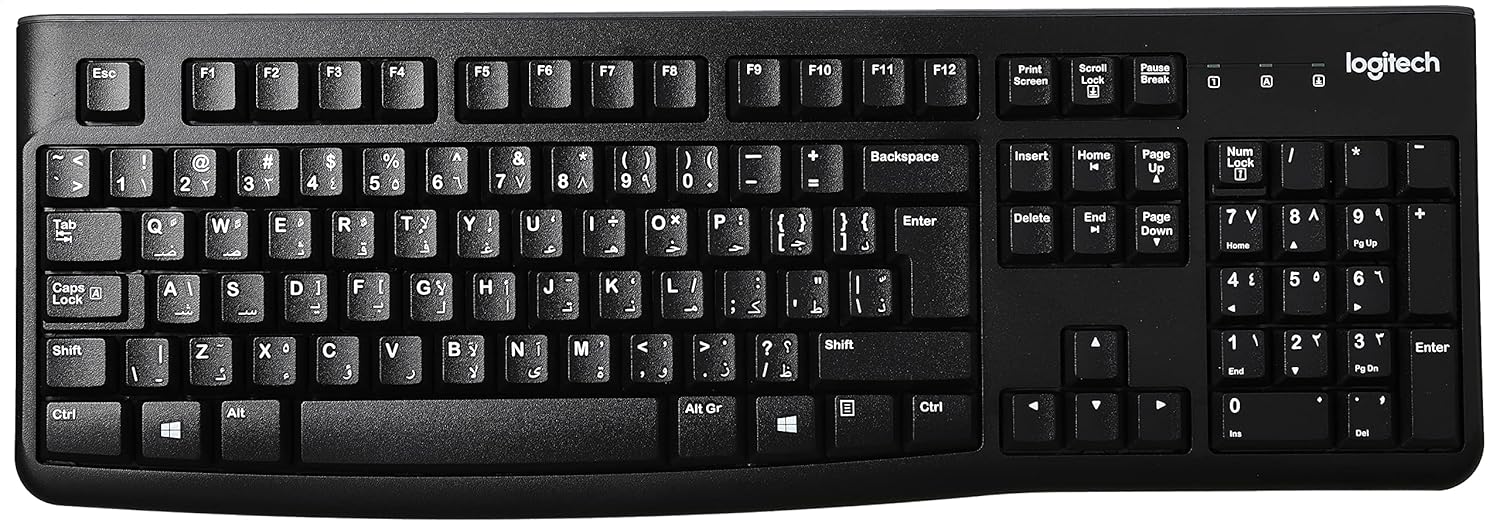 Logitech K120 Corded Keyboard - BLACK - USB - ARA