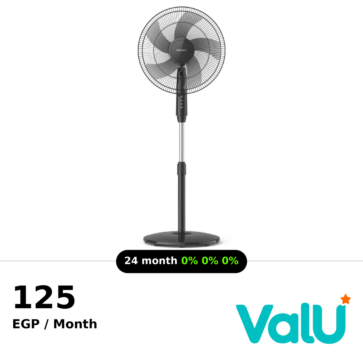 Philips Pedestal Fan 45W Series 600 - ACP625/01 - Black