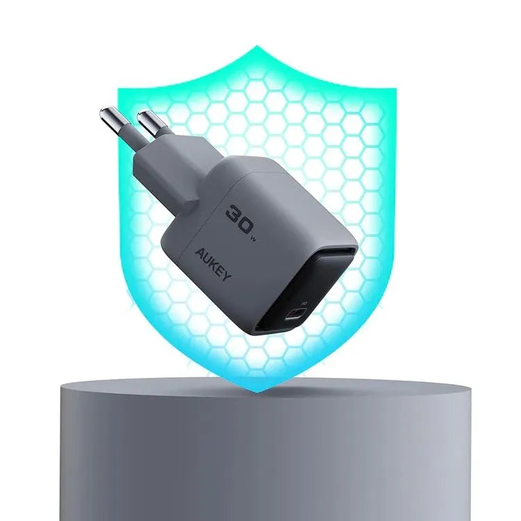 AUKEY Comet USB-C Adapter, 30 Watt, Grey - PA-C1-GY