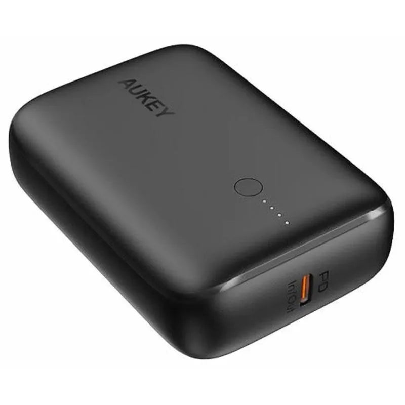 AUKEY Mini Wired Power Bank, 10000 mAh, 1 Port, USB-C, Black - PB-N83S-BK