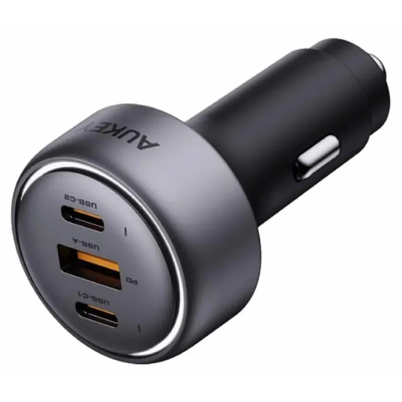 AUKEY Pathfinder Mix 3 USB-A + USB-C Car Charger, 3 Ports, 66 Watt, Grey - CC-P1-GY