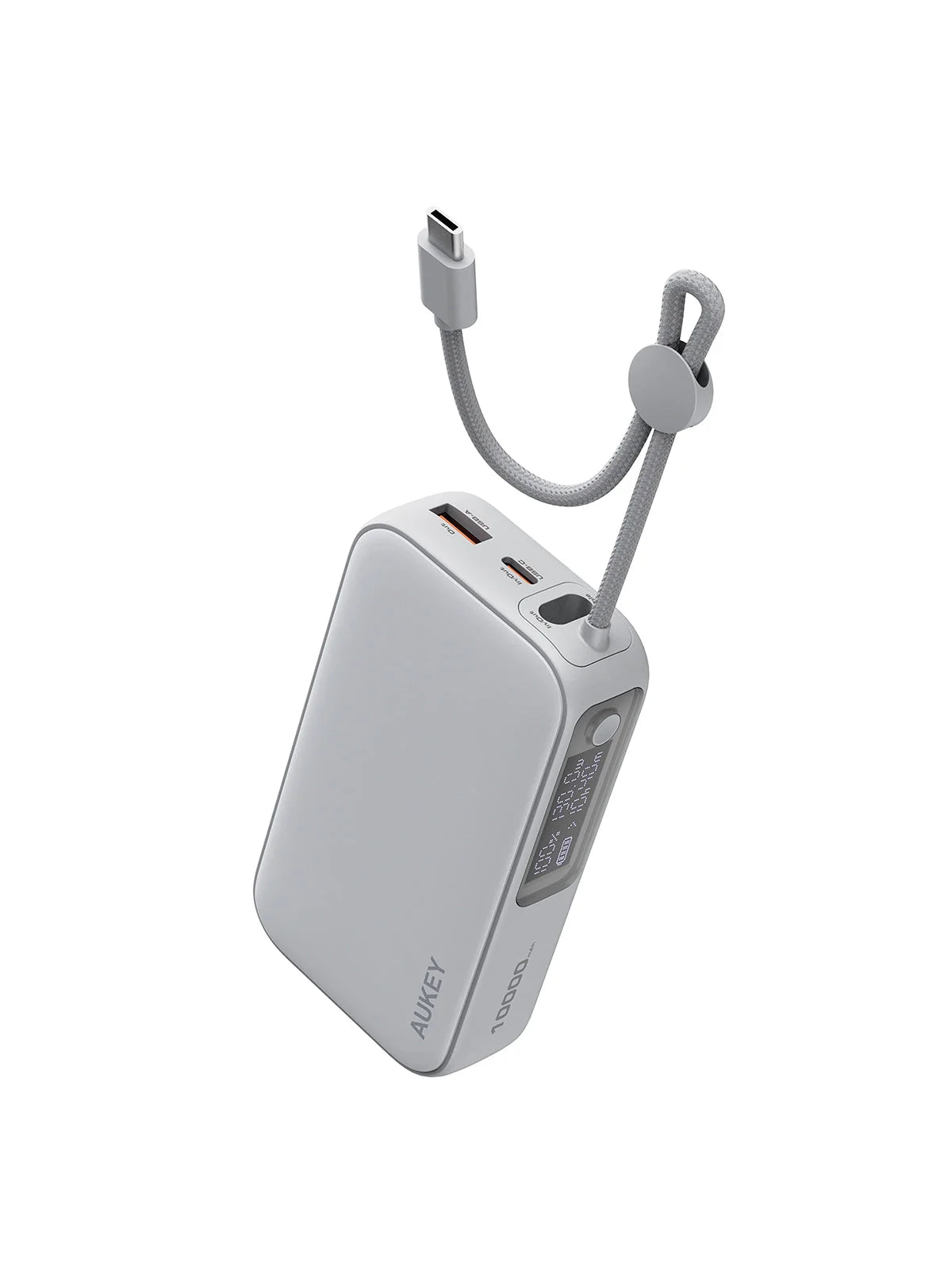 AUKEY Spark Sling 10000 Compact Fast Charging Power Bank with Built-in USB-C Cable PB-Y47