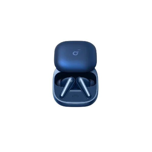 Anker Soundcore Liberty 5 Blue wireless earbuds in charging case, sleek design for mobile and gaming audio
