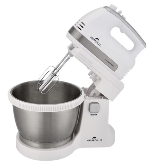 Armadillo mixer, 500 watt, 5 speed, 3.5 liter bowl, White