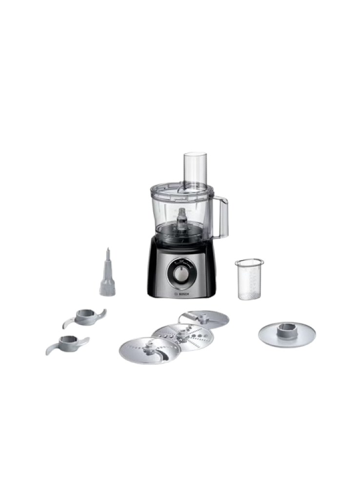 BOSCH Food processor MultiTalent 3 800 W Black, Brushed stainless steel - MCM3421M