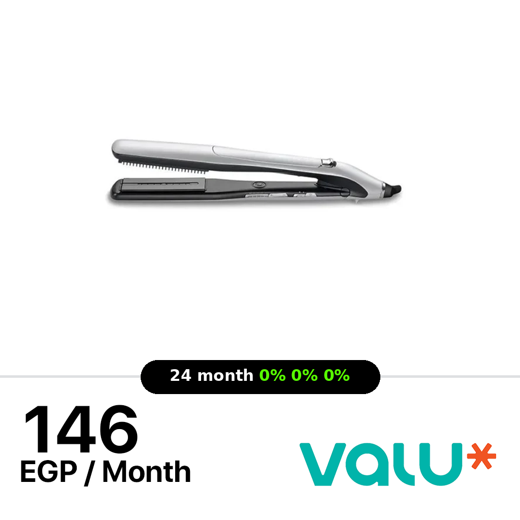 Babyliss Steam Lustre Professional Hair Straightener Advanced Ceramic - Silver - ST595E
