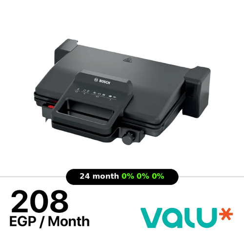 Bosch Electric Grill 2000W 3 in 1 Toaster Sandwich Maker Grill - Black - TCG3323