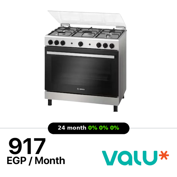 Bosch Gas Cooker, 5 Burners, 90 cm, Stainless Steel (HGV1F8Y52S)