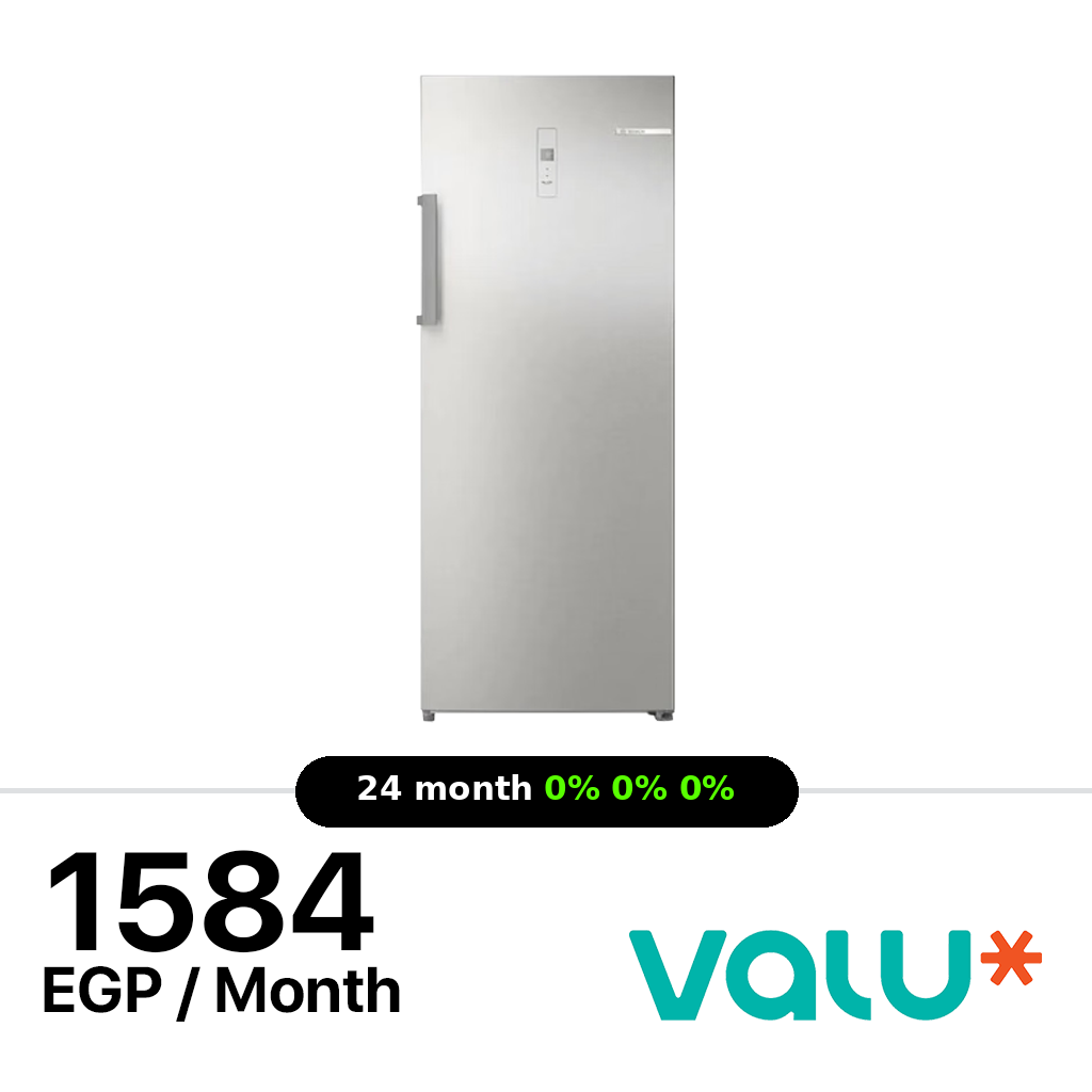 Bosch No Frost Upright Freezer, 7 Drawers, 2 Shelves, Digital Display, Silver - GSN33ALEE8