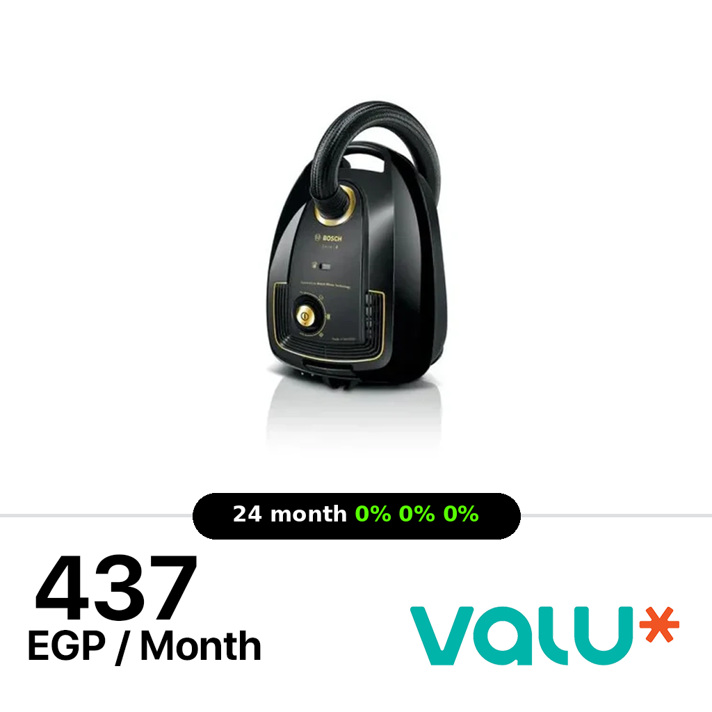 Bosch Series 4 Bagged Vacuum Cleaner, 2000 Watt, Black and Gold - BGL38GOLD