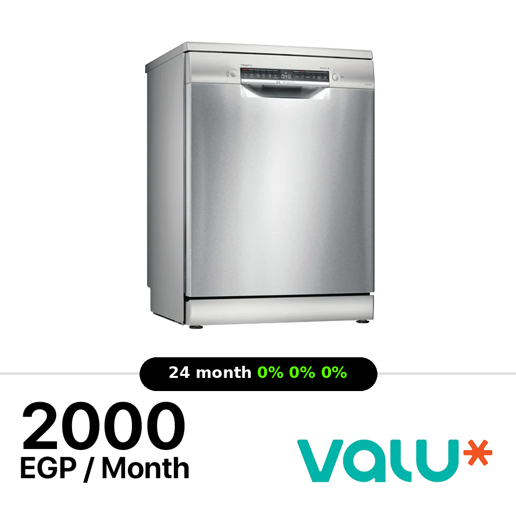 Bosch Series 4 غسالة أطباق بذني ، 60 سم ، 13 شخصًا ، من الفولاذ المقاوم للصدأ - SMS4EMI60V