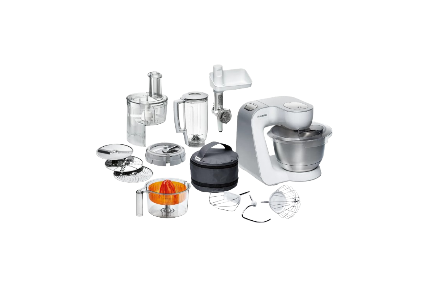 Bosch MUM 5 Kitchen Machine, 900 Watt, White and Silver - MUM54251 xprs