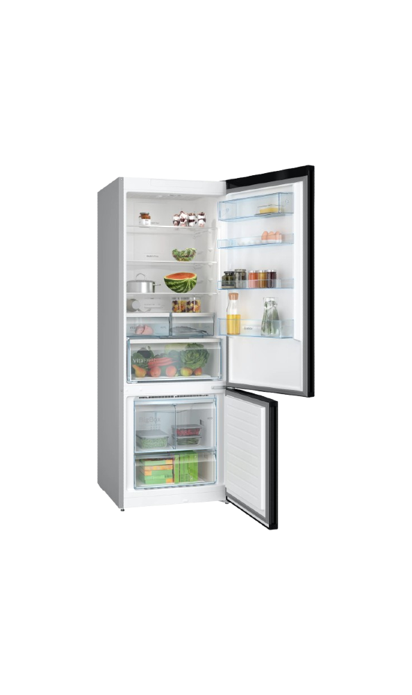 Bosch Series 4 free-standing fridge-freezer with freezer at bottom 193 x 70 cm Black stainless steel - Net Capacity 505 liter, KGN56CX30U (touch control) xprs