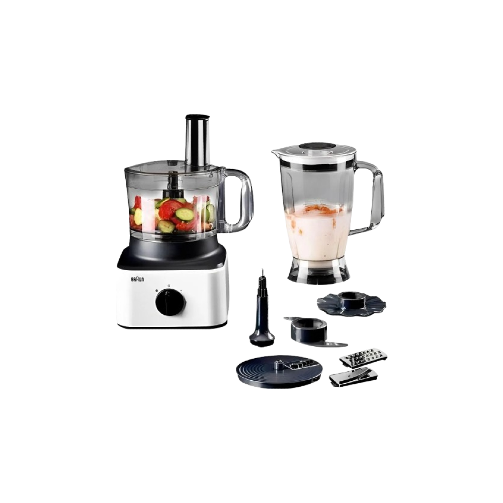 Braun Food Processor, 750 Watt, 2.1 Liter, White Black - FP 0132